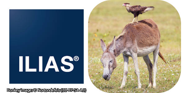 ILIAS logo next to donkey